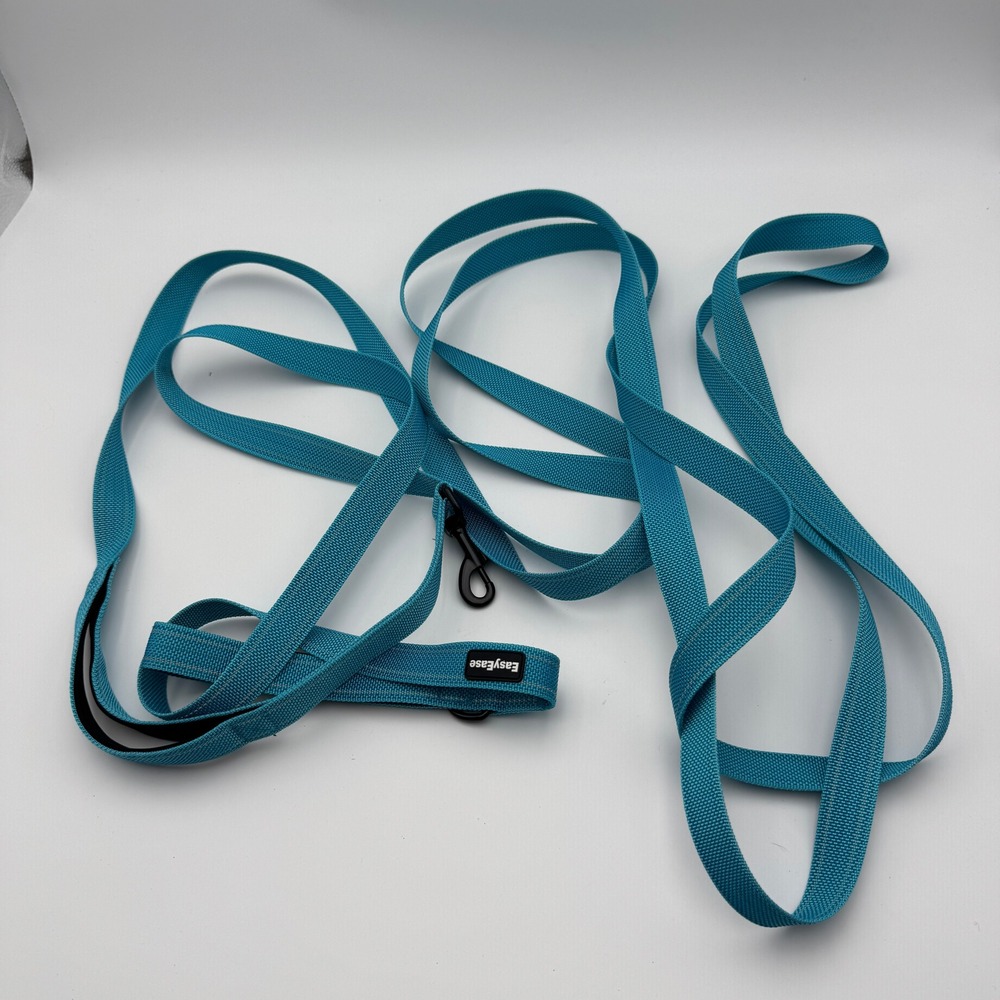 EasyEase 20ft Long Dog Training Lead Teal Blue Reflective Padded Handle 237 Inch - Picture 3 of 5